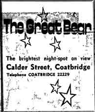 Advert for the Great Bear Coatbridge